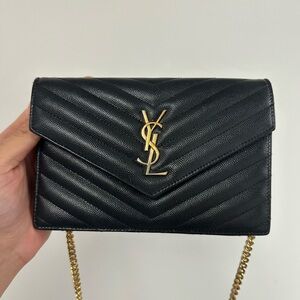 Yves Saint Laurent Black Quilted Leather Crossbody Bag